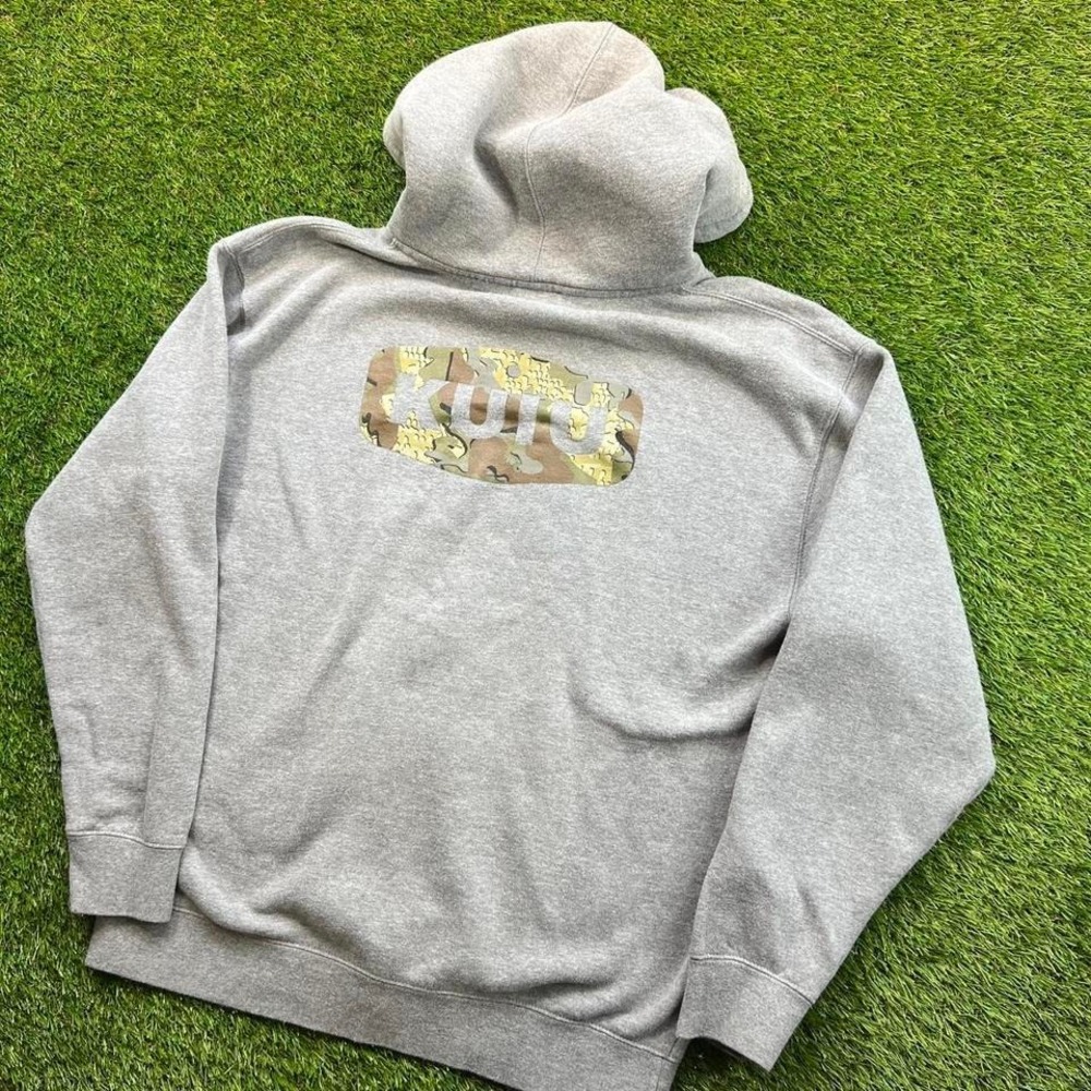 Kuiu Hunting Fleece Hoodie Men's Logo Graphic Size L Gray Full Zip